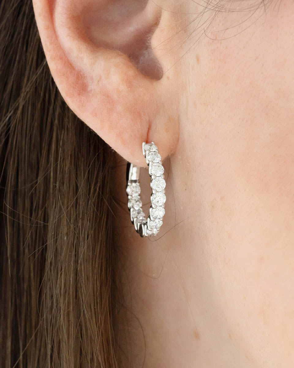 classic diamond hoop earrings