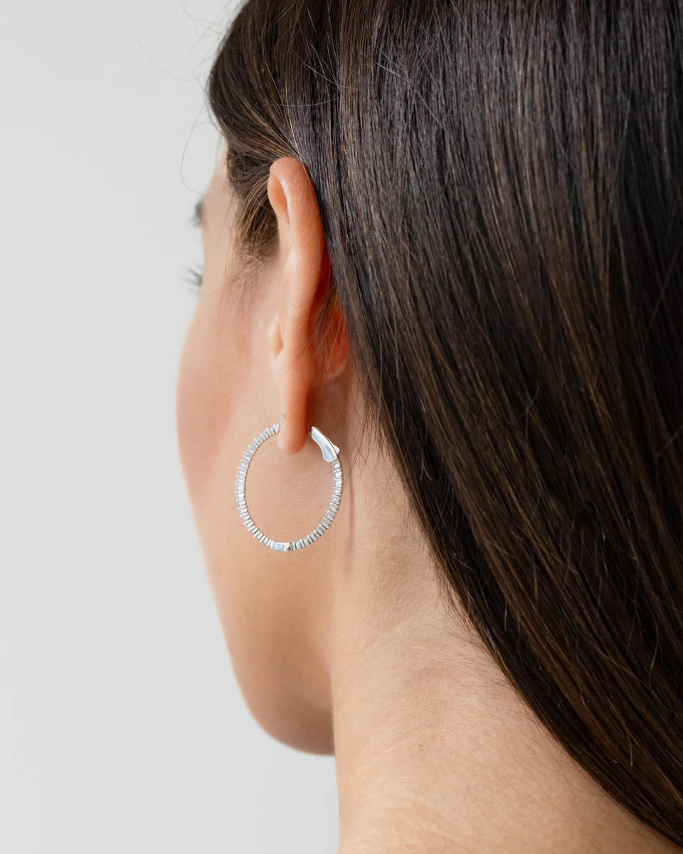 diamond oval hoop earrings
